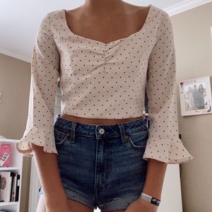 Cropped Polka Dot Blouse